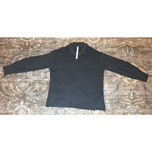 Lululemon Merino Wool Sweater Womens 10 Gray Ribbed Crewneck Pullover Cozy